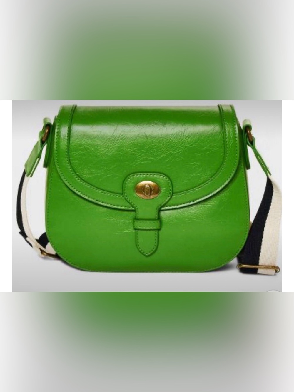 Universal Threads Kelly Green Satchel Leather Crossbody Saddle Bag